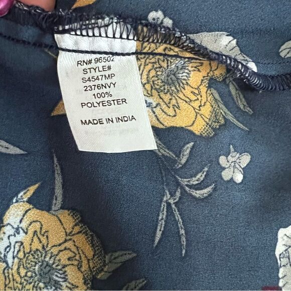 Krazy Kat Blue Floral Bell Sleeve Blouse Size M - Picture 5 of 6